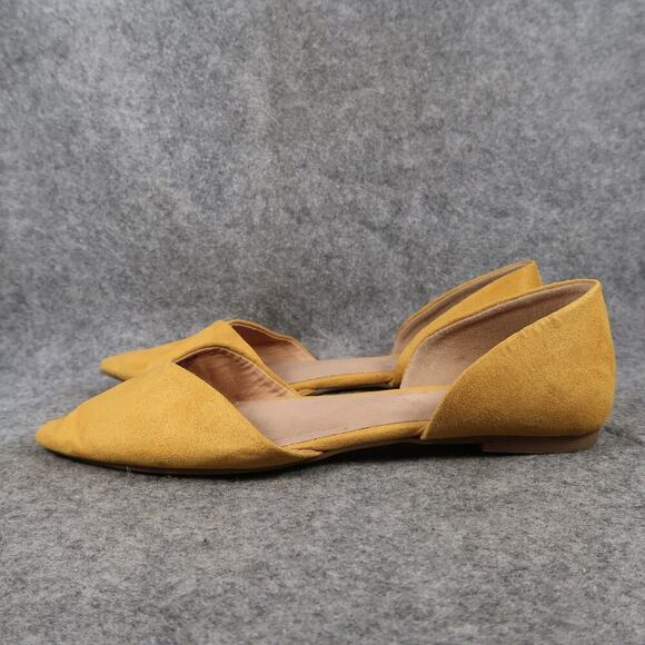 Old Navy Shoes Womens 8 Flats Slip On Skimmer D'Orsay Casual Yellow Almond Toe - Picture 4 of 11